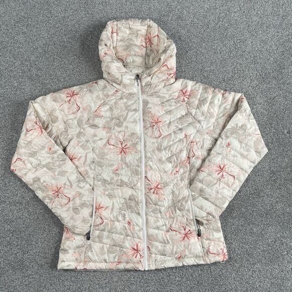 Columbia Powder Lite Hooded Jacket Women's Omni Heat Puffer Print Size XL - Picture 1 of 12